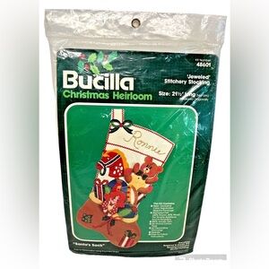 Bucilla Santa’s Sack Jeweled Stocking Kit NIP NOS Christmas Heirloom 48601 NEW
